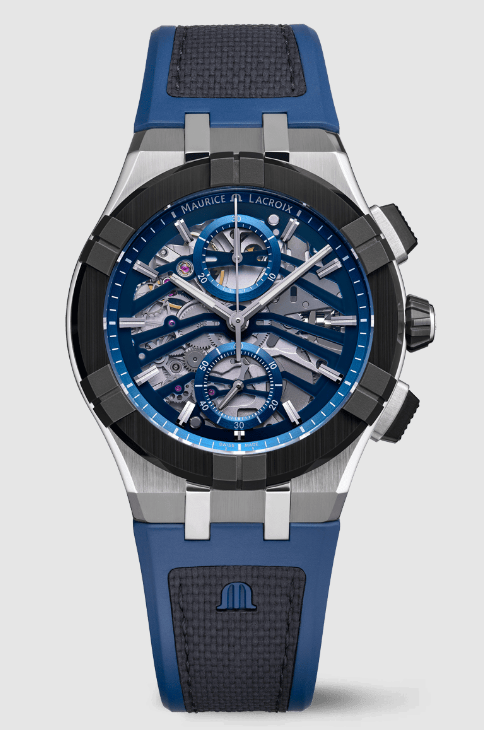 Maurice Lacroix AIKONIC AUTOMATIC CHRONOGRAPH SKELETON AC8018-SSL20-030-4 Replica Watch Maurice Lacroix AIKONIC AUTOMATIC CHRONOGRAPH SKELETON AC8018-SSL20-030-4 Replica Watch